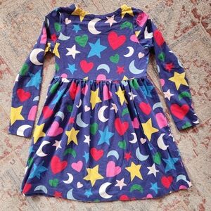 Mini Boden Moon Star Jersey Long-Sleeve Dress